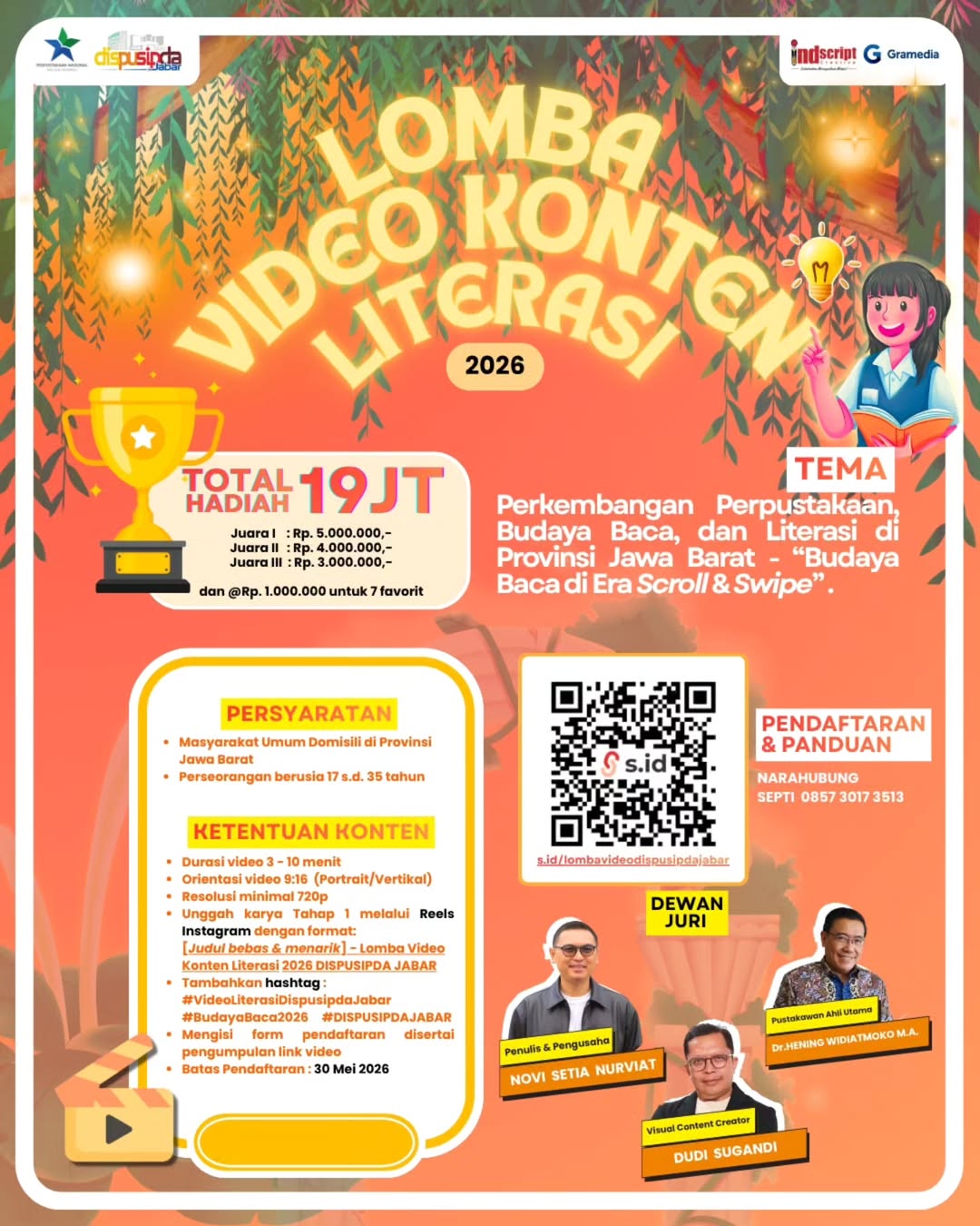 Lomba Video Konten Literasi 2026 resmi diperpanjang