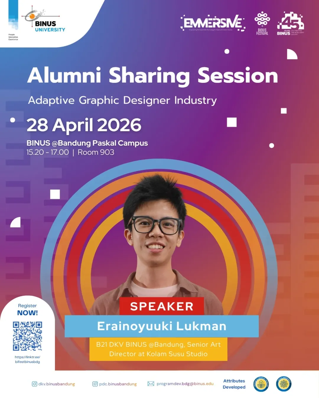 BINUS Festival E-MMERSIVE (Empowering the Sustainable Technology for Grateful & Creative Society)